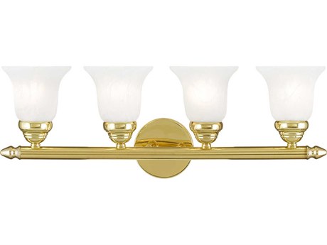 Livex Lighting Neptune 4-Light Polished Brass Glass Vanity Light