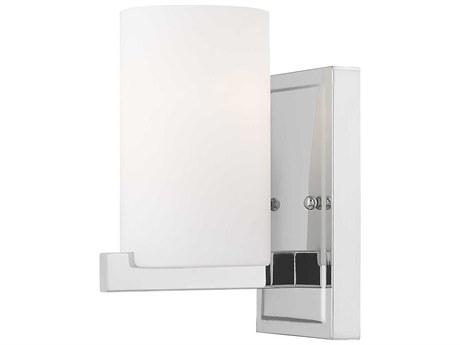 Livex Lighting Astoria 1-Light Polished Chrome Glass Wall Sconce