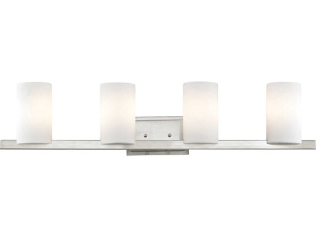 Livex Lighting Astoria 4-Light Brushed Nickel Glass Vanity Light
