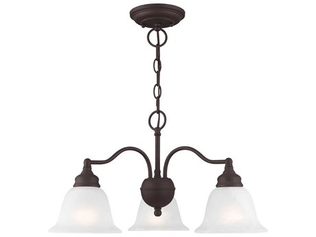 Livex Lighting Essex 3-Light Bronze Glass Bell Chandelier