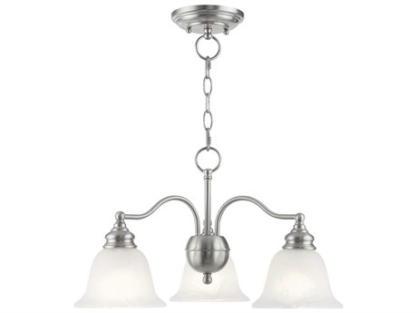 Livex Lighting Essex 3-Light Brushed Nickel Glass Bell Chandelier