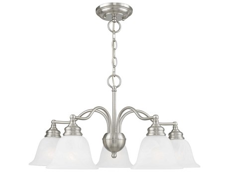 Livex Lighting Essex 5-Light Brushed Nickel Glass Bell Chandelier