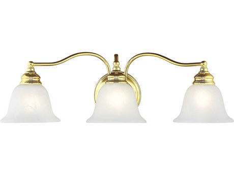 Livex Lighting Essex 3-Light Polished Brass Glass Vanity Light