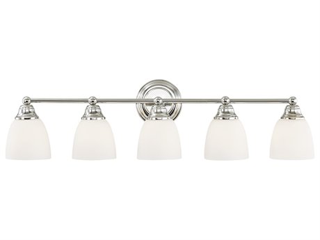 Livex Lighting Somerville 5-Light Polished Chrome Glass Vanity Light