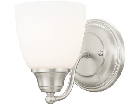 Livex Lighting Somerville 1-Light Brushed Nickel Glass Wall Sconce