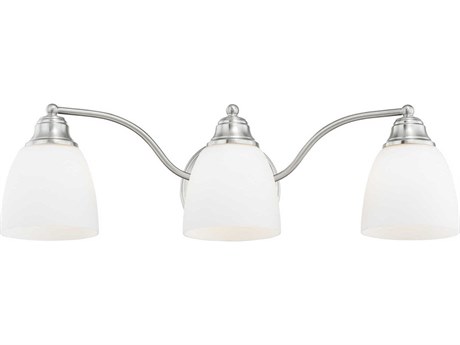Livex Lighting Somerville 3-Light Brushed Nickel Glass Vanity Light