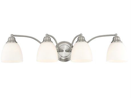 Livex Lighting Somerville 4-Light Brushed Nickel Glass Vanity Light