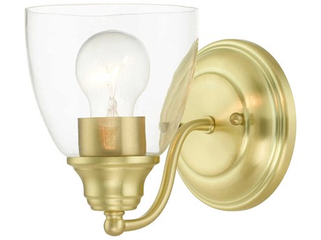 Livex Lighting Montgomery 1-Light Satin Brass Glass Wall Sconce