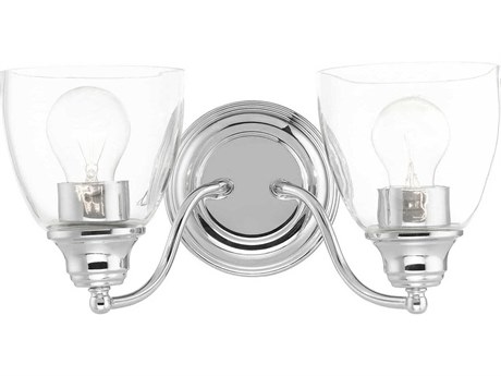 Livex Lighting Montgomery 2-Light Polished Chrome Glass Vanity Light