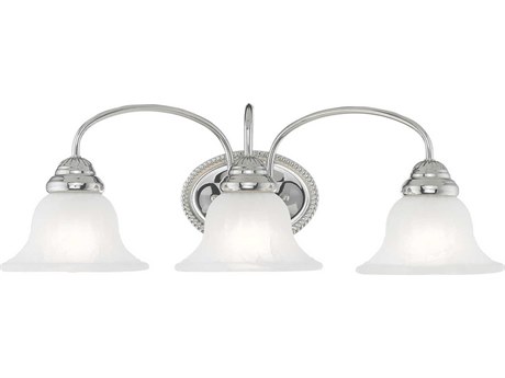 Livex Lighting Edgemont 3-Light Polished Chrome Glass Vanity Light
