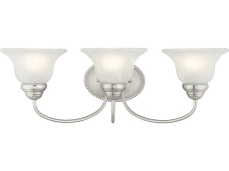 Livex Lighting Edgemont 3-Light Brushed Nickel Glass Vanity Light