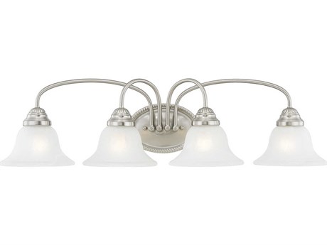Livex Lighting Edgemont 4-Light Brushed Nickel Glass Vanity Light