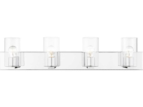 Livex Lighting Zurich 4-Light Polished Chrome Clear Glass Vanity Light