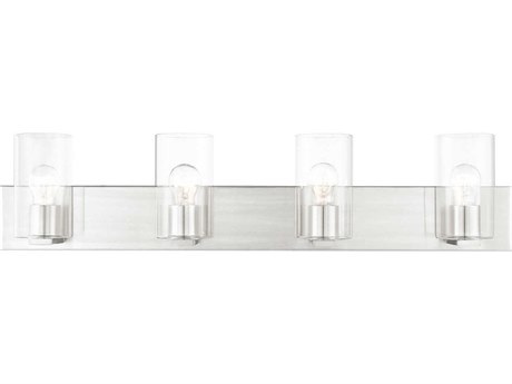 Livex Lighting Zurich 4-Light Brushed Nickel Clear Glass Vanity Light