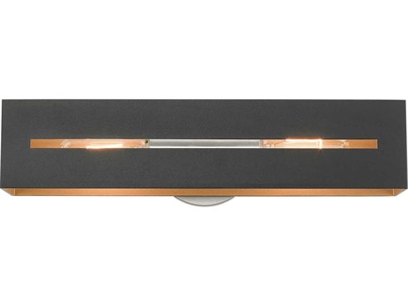 Livex Lighting Soma 2-Light Textured Black Brushed Nickel Vanity Light