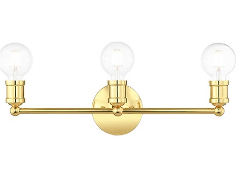 Livex Lighting Lansdale 3-Light Polished Brass Vanity Light