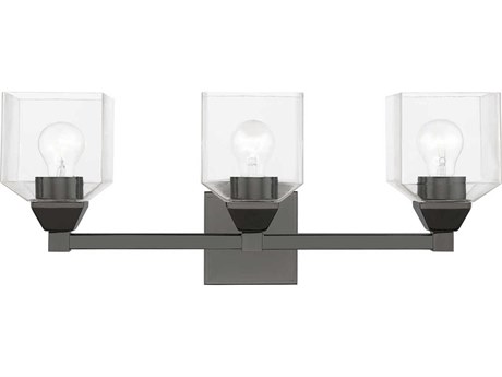Livex Lighting Aragon 3-Light Black Chrome Glass Vanity Light