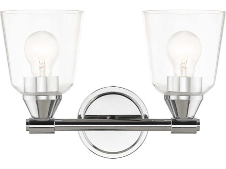 Livex Lighting Catania 2-Light Polished Chrome Glass Vanity Light
