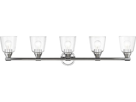 Livex Lighting Catania 5-Light Polished Chrome Glass Vanity Light