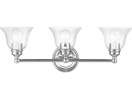 Livex Lighting Moreland 3-Light Polished Chrome Glass Vanity Light