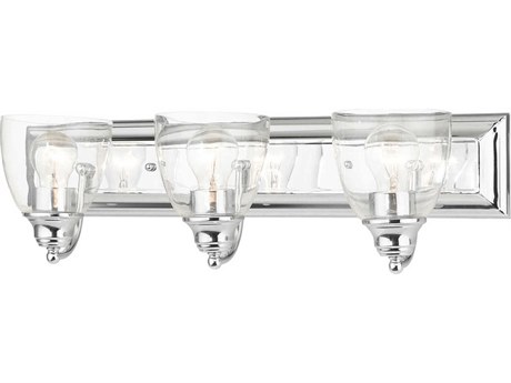 Livex Lighting Birmingham 3-Light Polished Chrome Glass Vanity Light