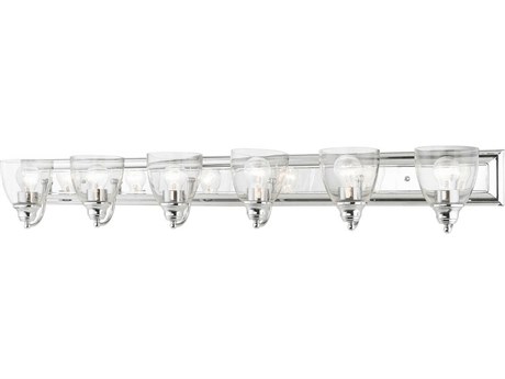 Livex Lighting Birmingham 6-Light Polished Chrome Clear Glass Vanity Light