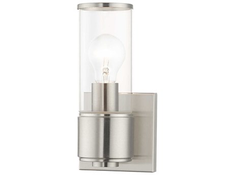 Livex Lighting Quincy 1-Light Brushed Nickel Glass Wall Sconce