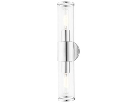 Livex Lighting Banca 2-Light Polished Chrome Clear Glass Vanity Light