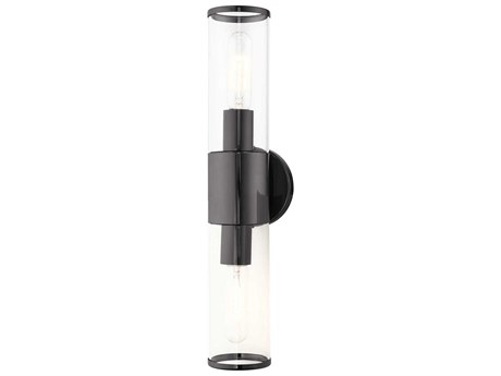 Livex Lighting Banca 2-Light Black Chrome Clear Glass Vanity Light