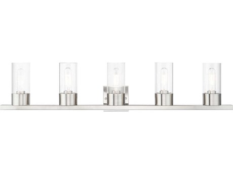 Livex Lighting Carson 5-Light Brushed Nickel Glass Vanity Light