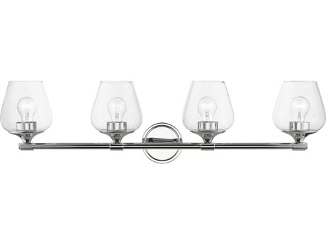 Livex Lighting Willow 4-Light Polished Chrome Glass Vanity Light