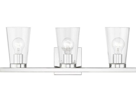 Livex Lighting Cityview 3-Light Polished Chrome Glass Vanity Light