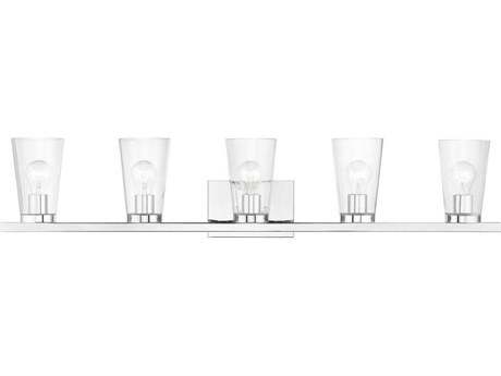 Livex Lighting Cityview 5-Light Polished Chrome Glass Vanity Light