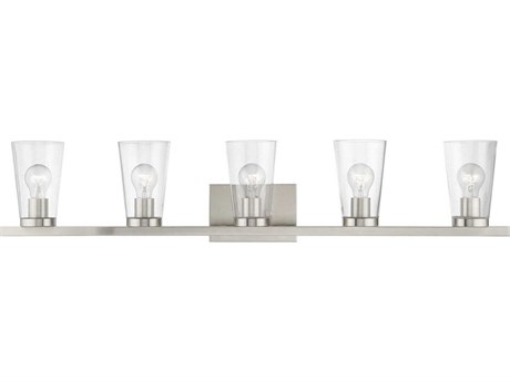 Livex Lighting Cityview 5-Light Brushed Nickel Glass Vanity Light