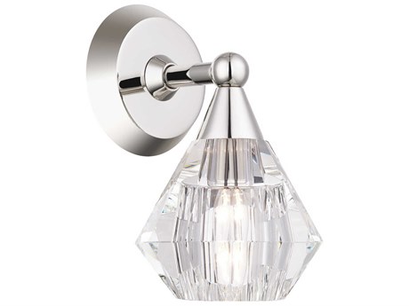 Livex Lighting Brussels 1-Light Polished Nickel Crystal Wall Sconce