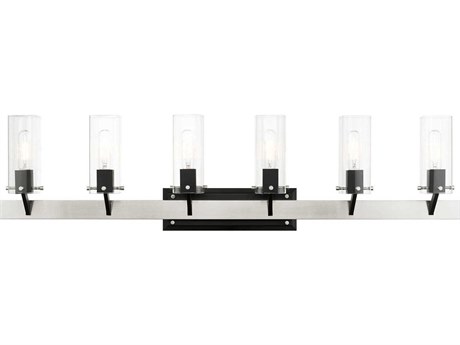 Livex Lighting Beckett 6-Light Brushed Nickel Clear Glass Vanity Light