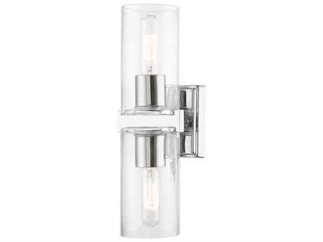 Livex Lighting Clarion 2-Light Polished Chrome Glass Vanity Light