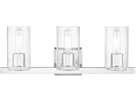 Livex Lighting Clarion 3-Light Polished Chrome Glass Vanity Light