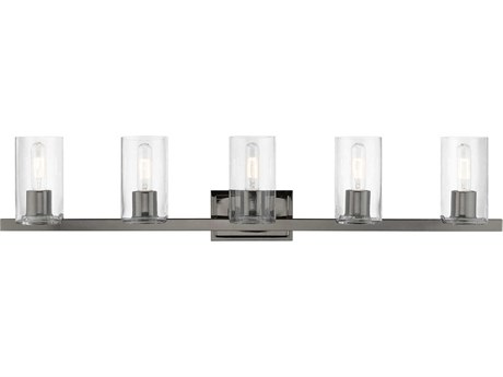 Livex Lighting Clarion 5-Light Black Chrome Glass Vanity Light