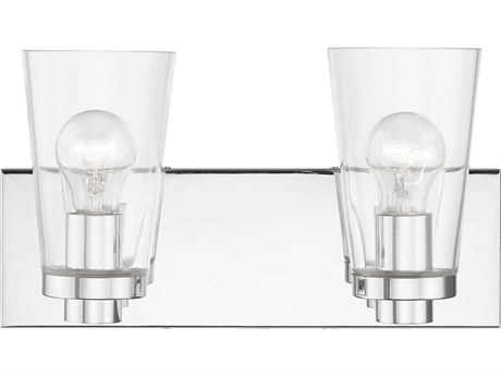 Livex Lighting Cityview 2-Light Polished Chrome Glass Vanity Light