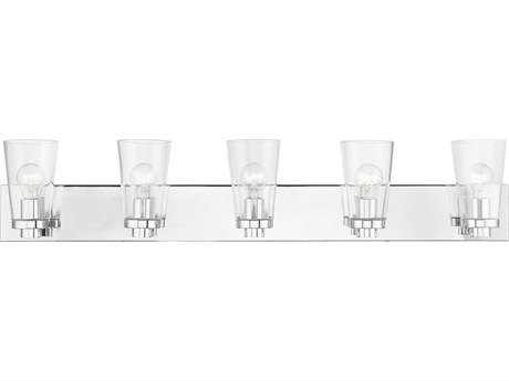Livex Lighting Cityview 5-Light Polished Chrome Glass Vanity Light