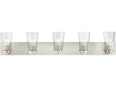 Livex Lighting Cityview 5-Light Brushed Nickel Glass Vanity Light