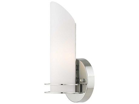 Livex Lighting Pelham 1-Light Polished Chrome Glass Wall Sconce