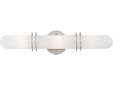 Livex Lighting Pelham 3-Light Brushed Nickel Glass Vanity Light