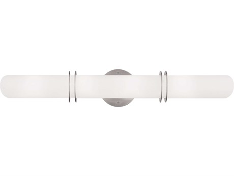 Livex Lighting Pelham 4-Light Brushed Nickel Glass Vanity Light