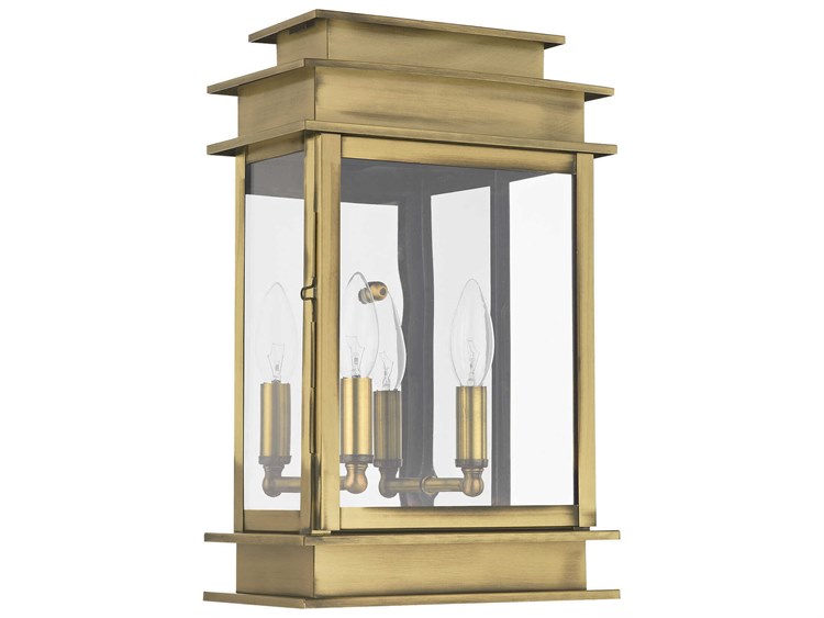 Livex Lighting Princeton 2-Light Outdoor Wall Light Antique Brass 2
