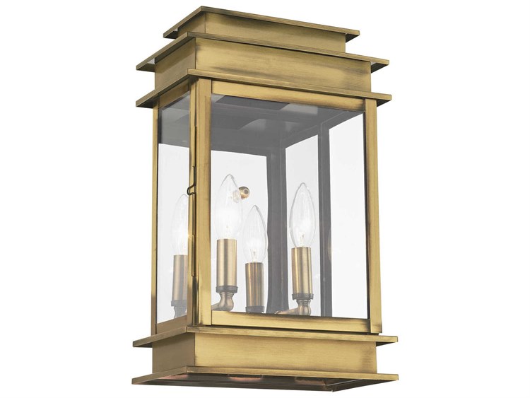 Livex Lighting Princeton 2-Light Outdoor Wall Light Antique Brass 3