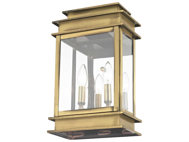 Livex Lighting Princeton 2-Light Outdoor Wall Light Antique Brass 4