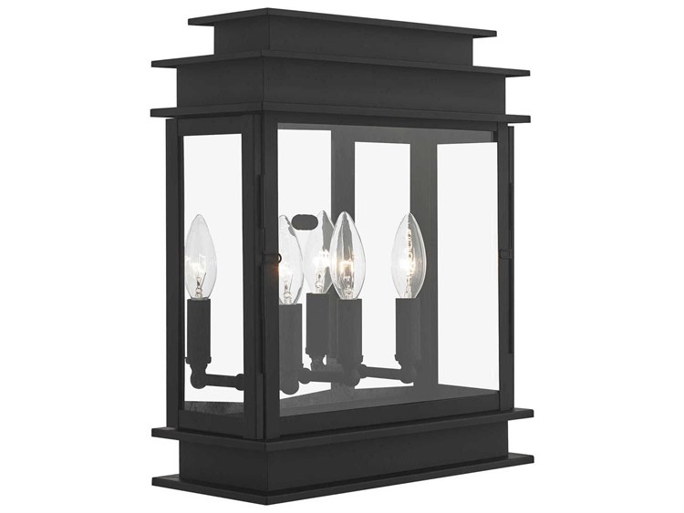 Photos - Floodlight / Street Light Livex Lighting Princeton 3 - Light Outdoor Wall in Black 20204-04