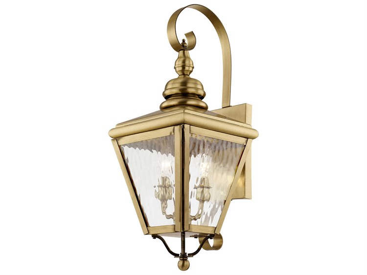 Livex Lighting Cambridge 2-Light Outdoor Wall Antique Brass 4